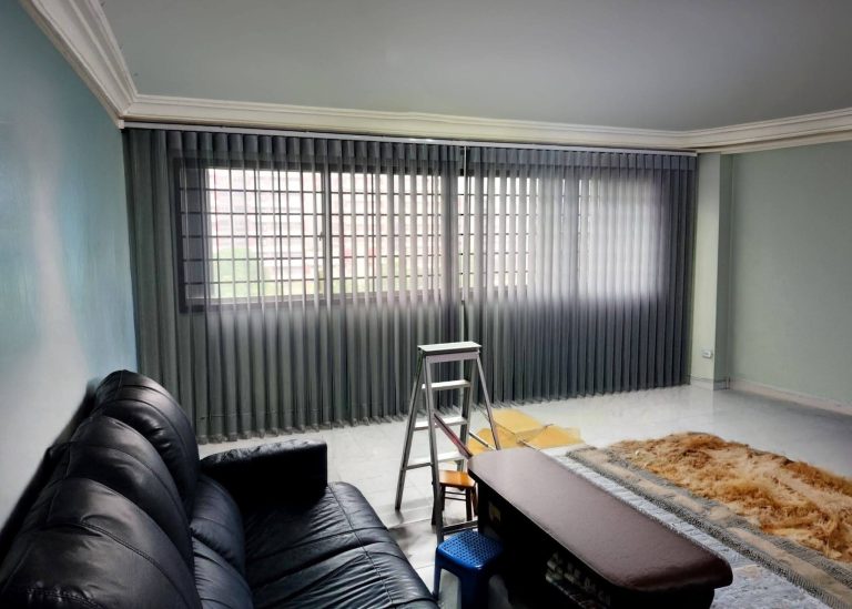 black organza curtains in a living room
