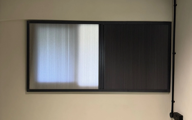 honeycomb blinds installed on a window