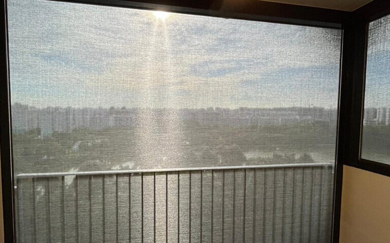 A view through high-performance energy-efficient window blinds